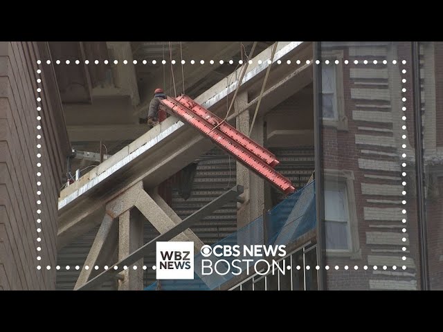 Beam falls from South Station tower under construction