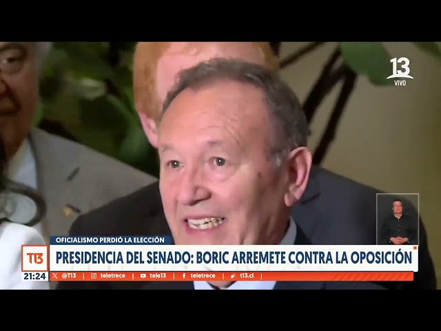 Presidencia del Senado: Boric arremete contra la oposición tras perder elección en Cámara Alta