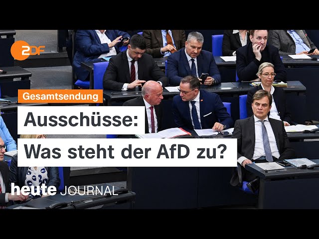 heute journal vom 20.03.24 Ausschussvorsitz AfD; Waffendebatte Bundestag; Bauernproteste (english)