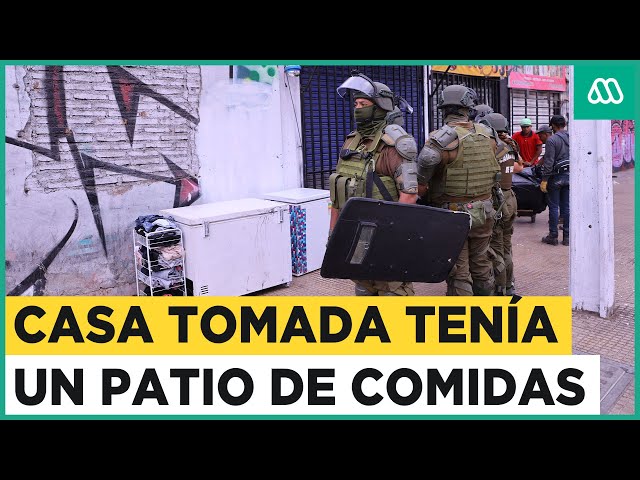 Casa tomada en Santiago: Lugar contaba con un patio de comidas en su interior