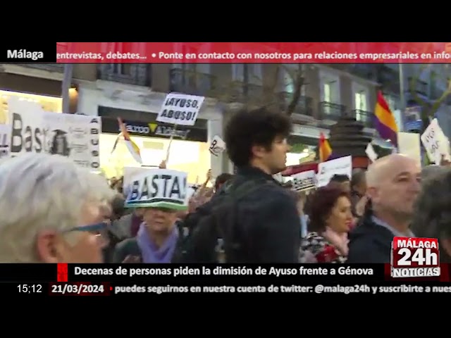 ⁣Noticia - Decenas de personas piden la dimisión de Ayuso frente a Génova