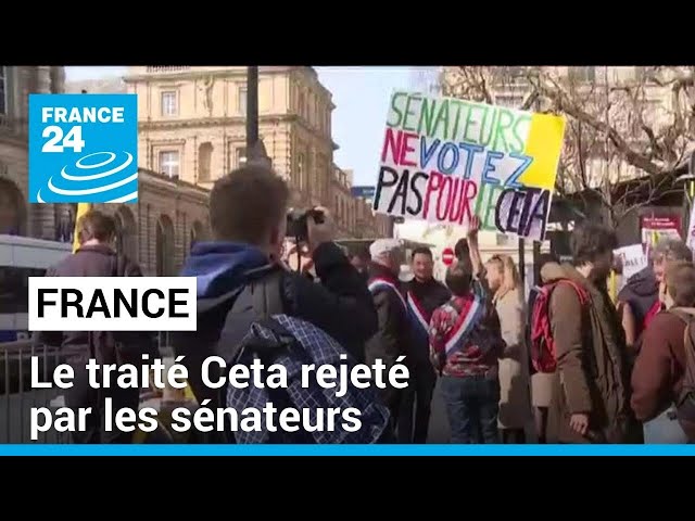 France : le traité Ceta rejeté par les sénateurs dans un hémicycle enflammé • FRANCE 24