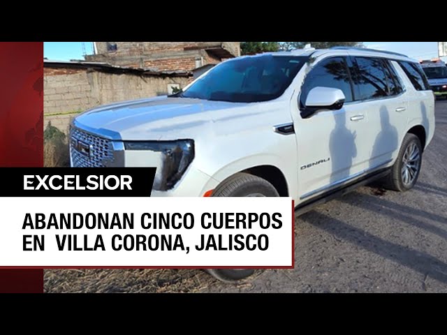 Cinco cadáveres al interior de camioneta abandonada en Villa Corona, Jalisco