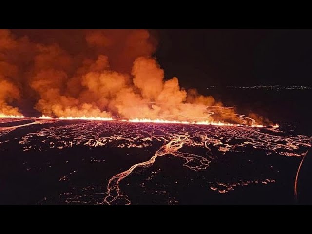 ⁣Bisher längster Ausbruch des Vulkans auf Island bei Grindavik