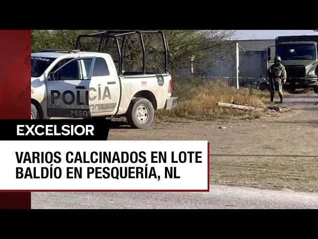 Diversos cuerpos calcinados en lote baldío en Pesquería, Nuevo León