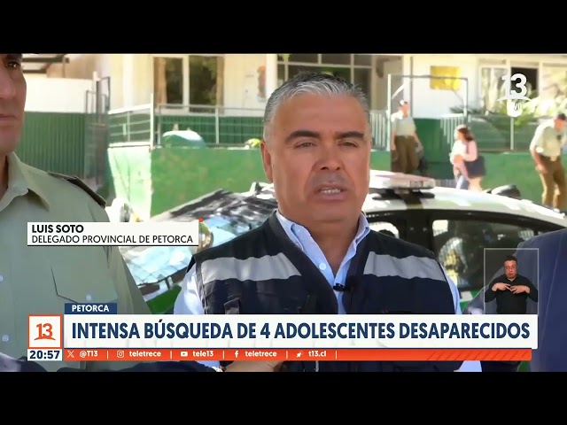 Intensa búsqueda a 4 adolescentes desaparecidos en Petorca