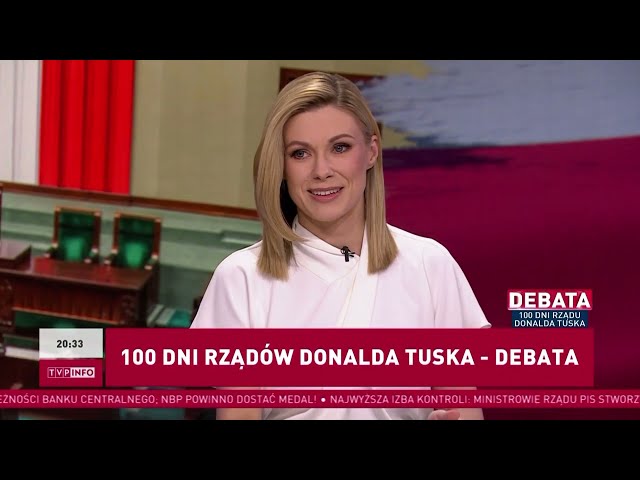 ⁣100 dni rządu Donalda Tuska. Debata ekspertów w TVP Info