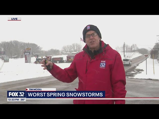 A look at some of Chicago's biggest spring snowstorms.