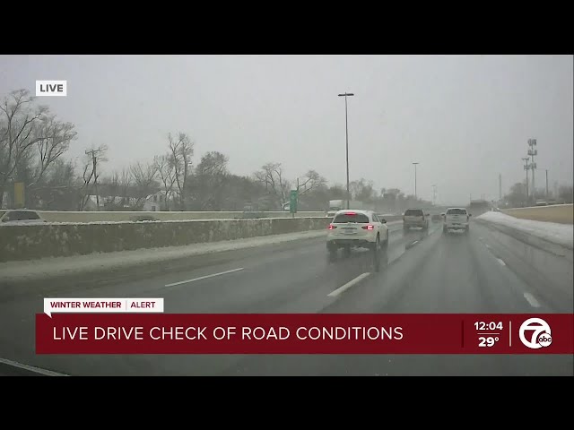 Checking out the roads in metro Detroit after Friday's snowstorm