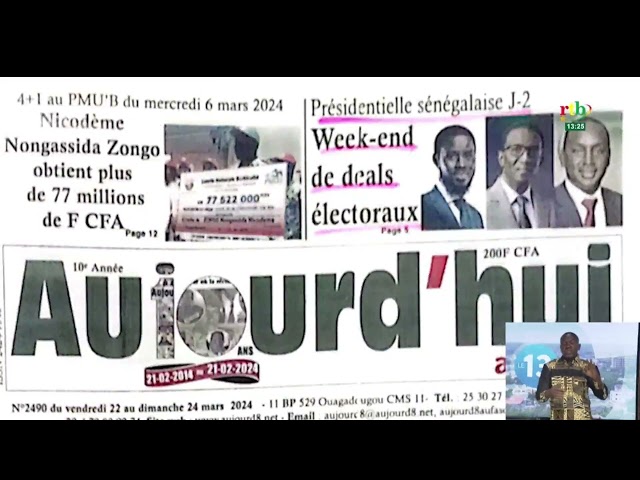 Revue de presse: Présidentielle sénégal et remise de don Chinois au Burkina comme sujets phares