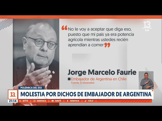 La polémica del día: molestia por dichos de embajador de Argentina