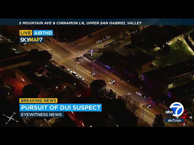 ⁣Suspected DUI driver leads authorities on hours-long slow-speed chase through San Gabriel Valley