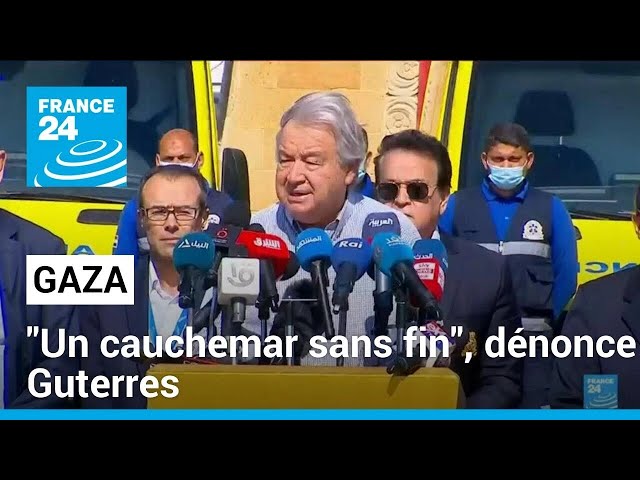 "Il est temps de faire taire les armes", dit Antonio Guterres aux portes de Gaza • FRANCE 