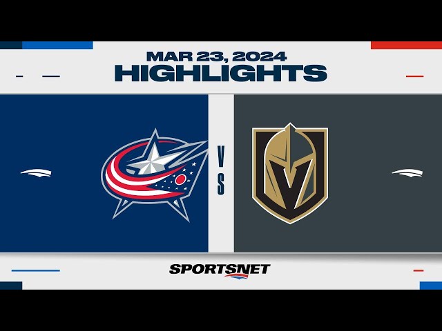 NHL Highlights | Blue Jackets vs. Golden Knights - March 23, 2024
