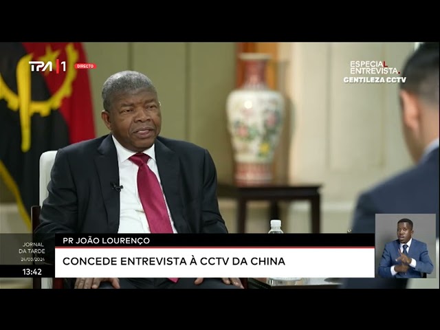 PR João Lourenço concede entrevista à CCTV da China