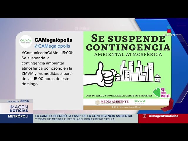 CAMe suspende la contingencia ambiental | Imagen Noticias con Enrique Sánchez