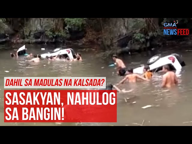 ⁣Dahil sa madulas na kalsada? Sasakyan, nahulog sa bangin! | GMA Integrated Newsfeed