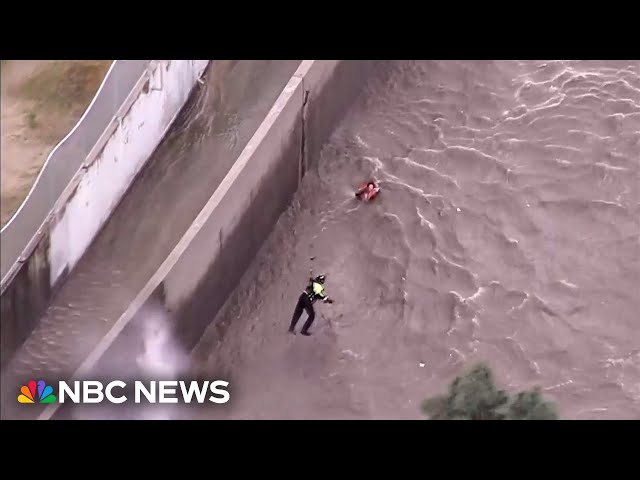 Video shows woman plucked from Los Angeles River during Spring storm