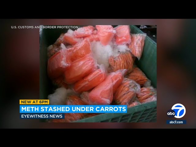 Nearly 3,000 pounds of meth hidden under bags of carrots seized at Otay Mesa crossing