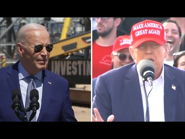 Biden campaigning in swing states but still trailing Trump in some