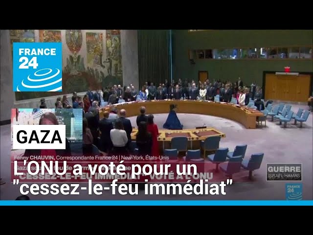 Gaza : un "cessez-le-feu immédiat" voté à l'ONU • FRANCE 24