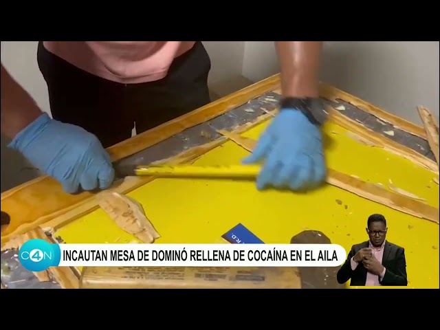 ⁣Incautan mesa de dominó rellena de cocaína en la AILA