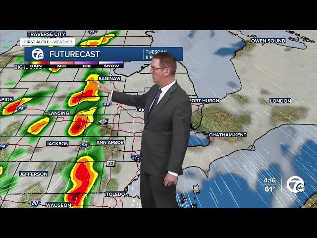 Rain and storms Tuesday