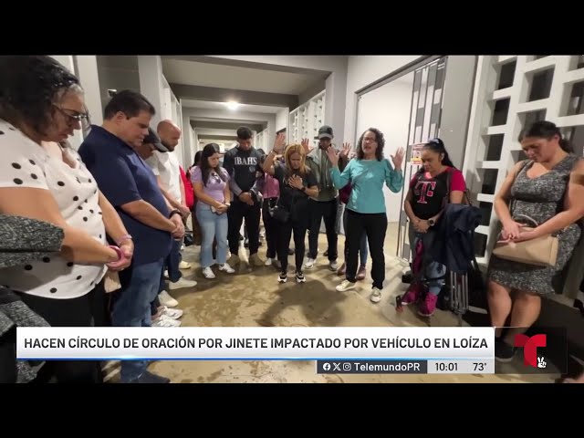 Familiares y amigos se unen en oración por jinete arrollado