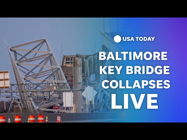 Watch live: Baltimore's Francis Scott Key Bridge collapses after being struck by cargo ship