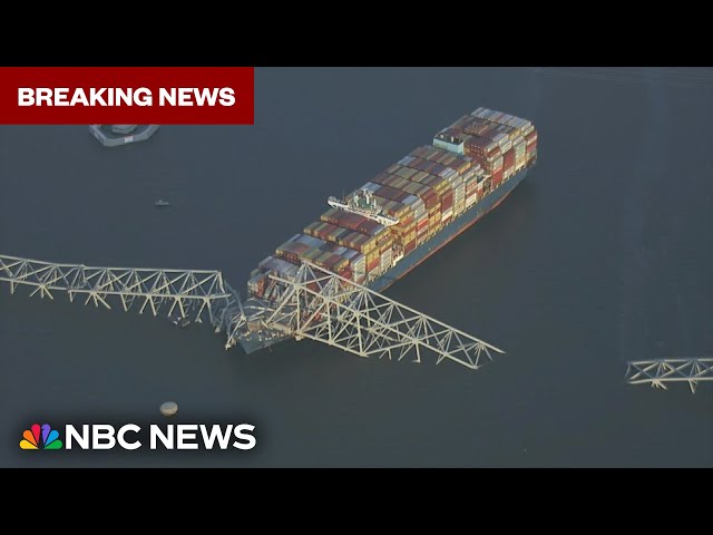 See aerial video of Baltimore bridge collapse