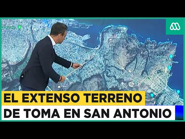 El mapa del extenso terreno de toma en San Antonio: Más de 20 mil personas viven en el lugar