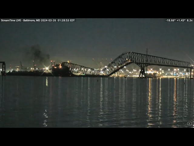 Video shows Baltimore Francis Scott Key Bridge collapse after ship strike