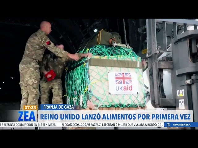 Reino Unido lanza alimentos a lo largo de la costa de Gaza | Noticias con Francisco Zea