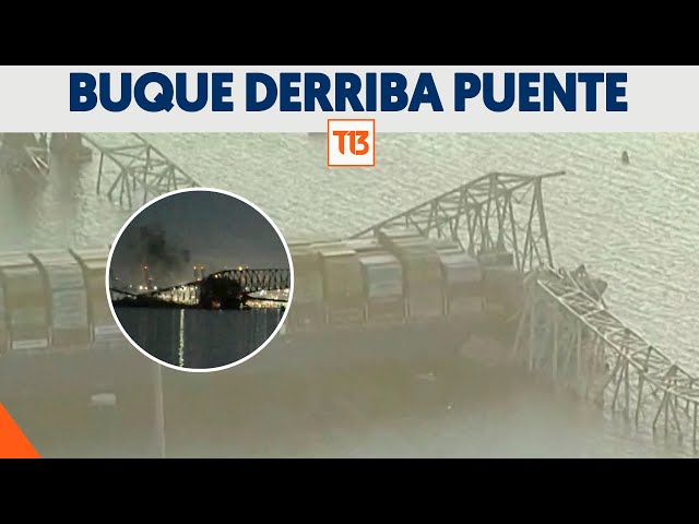 Buque chocó y derribó puente en Estados Unidos