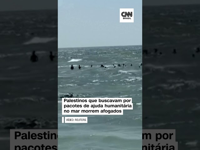 #Shorts - Palestinos que buscavam por pacotes de ajuda humanitária no mar morrem afogados