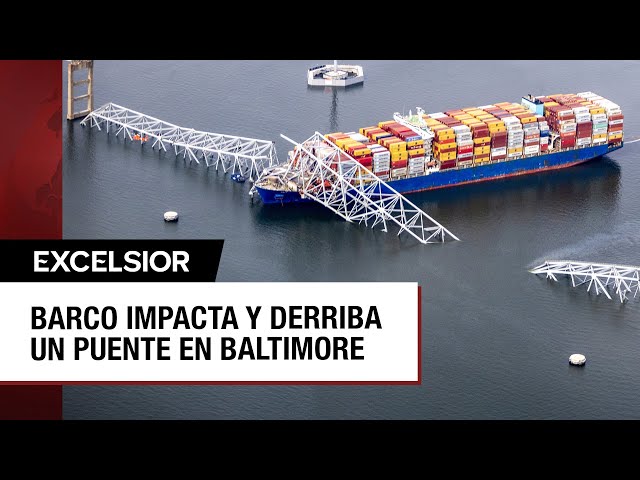 Varios desaparecidos al colapsar puente en Baltimore tras ser golpeado por un barco