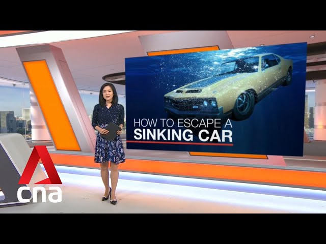 How do you escape from a sinking car?