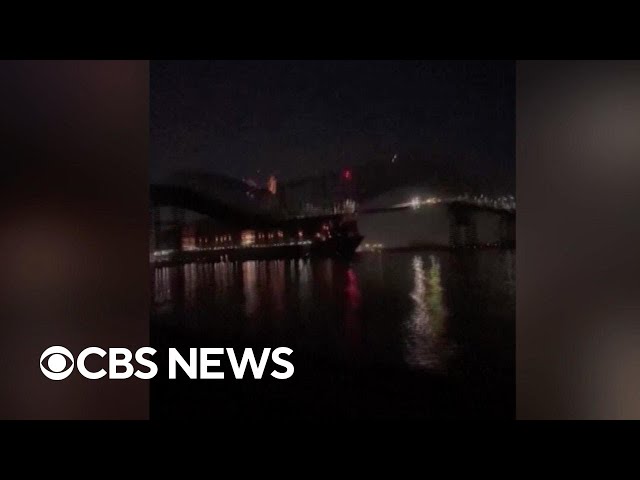 Video shows the moment Baltimore's Francis Scott Key Bridge collapses