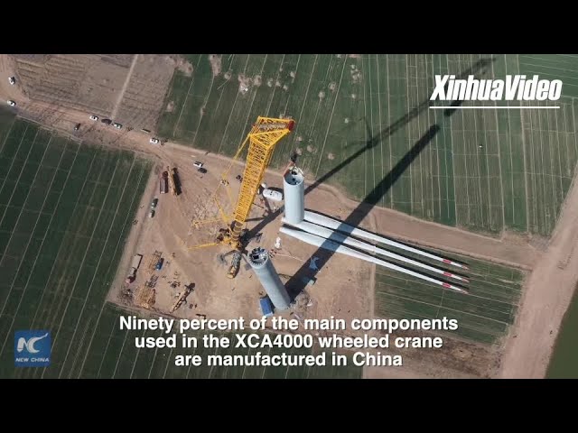 China's wheeled crane completes first wind turbine installation