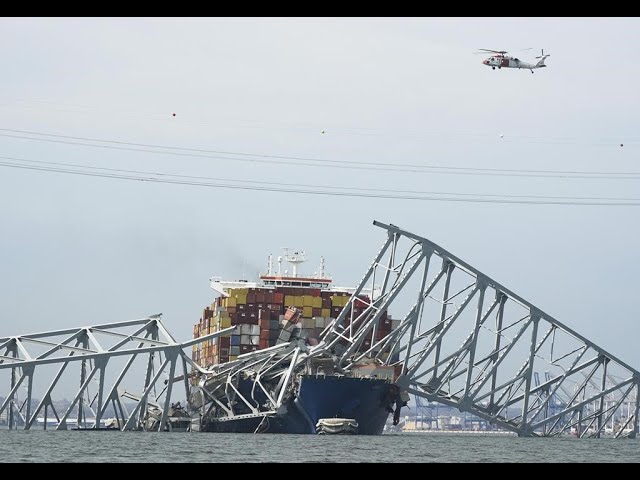 ⁣НАЖИВО! Що лишилося від мосту? Переправа у Балтіморі Сollapsed Baltimore bridge after ship collision