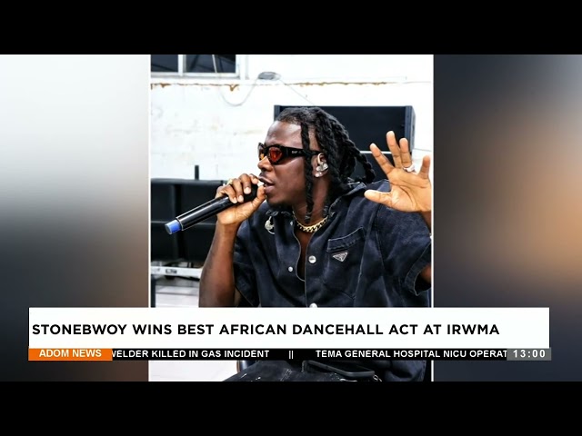 STONEBWOY WINS BEST AFRICAN DANCEHALL ACT AT IRWMA- Adom Tv News (27-3-24)