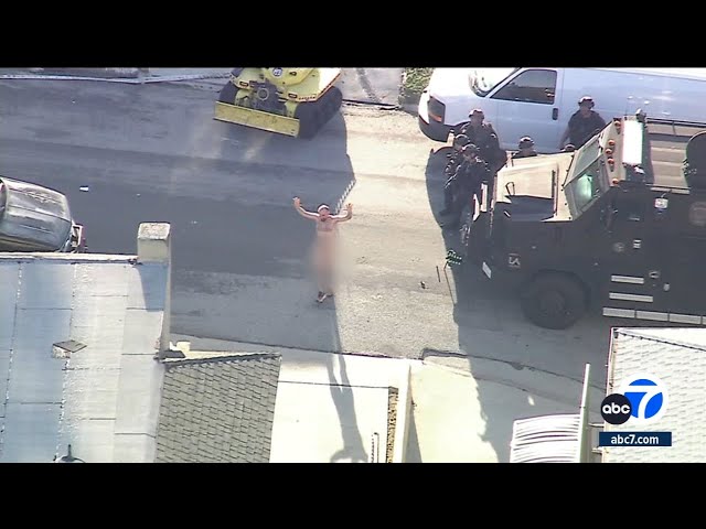 Naked man surrenders after hours-long standoff with SWAT team in San Pedro