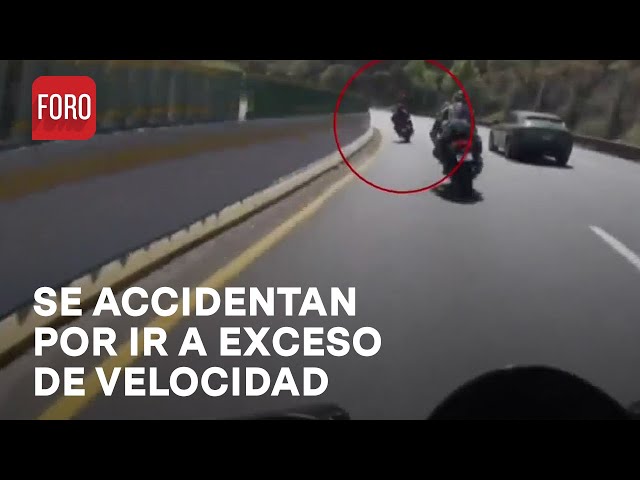 Motociclistas a exceso de velocidad se accidentan en la México-Cuernavaca - Expreso de la mañana