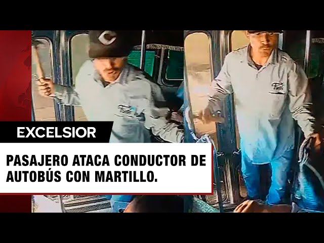 Pasajero ataca a conductor de autobús con un martillo en Sinaloa