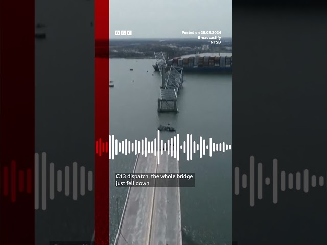 Audio captures Baltimore dispatchers' response to bridge collapse. #Shorts #Baltimore #BBCNews