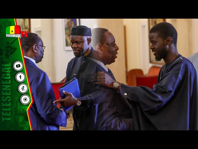 Première rencontre entre le Président Bassirou Diomaye Faye, Ousmane Sonko et Macky SALL au Palais