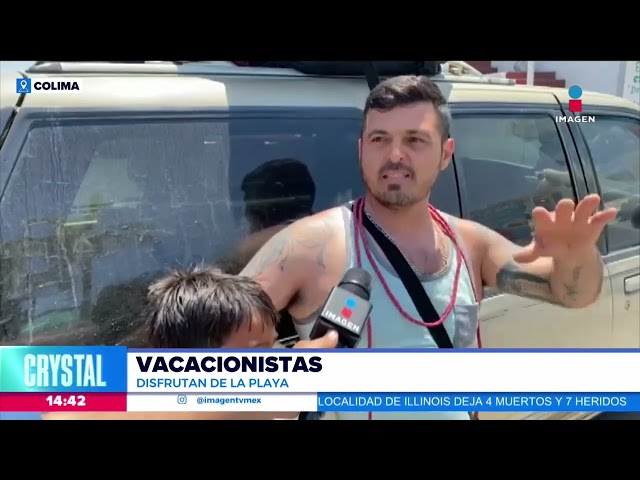Vacacionistas disfrutan de las playas de Colima esta Semana Santa | Noticias con Crystal Mendivil
