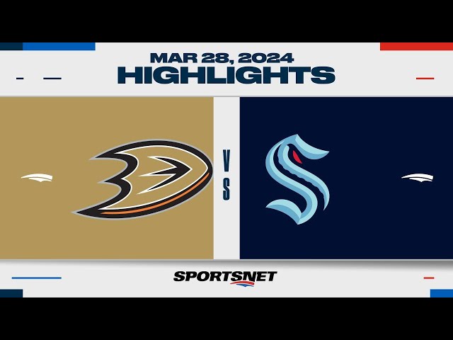 NHL Highlights | Ducks vs. Kraken - March 28, 2024