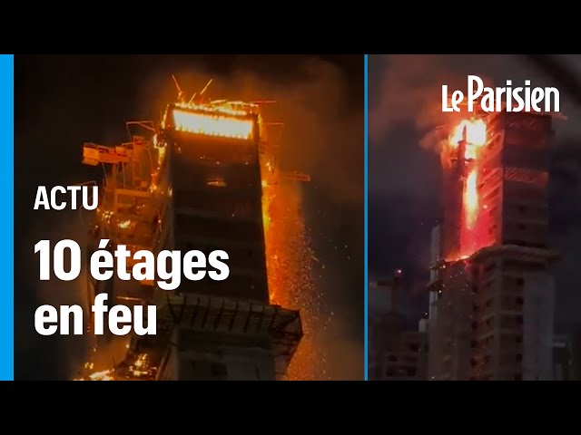 ⁣Un incendie ravage un gratte-ciel au Brésil