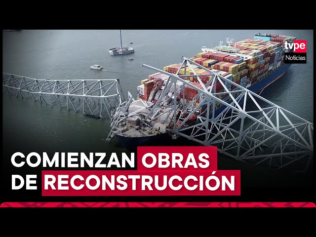 Baltimore: realizan tareas de desescombro tras derrumbe de puente